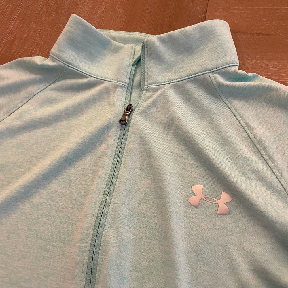 Under Armor Light Blue Zip Pullover - Picture 2 of 3